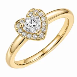 hart lab grown diamant ring in 14 karaat goud 0,24 ct 0,08 ct