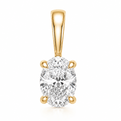 0,50 ct lab grown diamant solitaire hanger in 14 caraat goud 0,50 ct