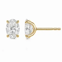2 x 0,30 ct lab grown diamant solitaire oorbel in 14 karaat goud met lab grown diamant (CVD) 
