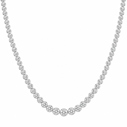 45 cm lab grown diamant ketting in 14 caraat witgoud 6,02 ct
