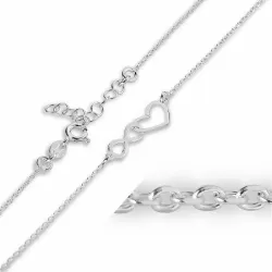 Infinity hart ketting met hanger in zilver