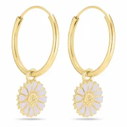 18 mm margriet paarse creool in verguld zilver - Marie