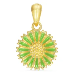 12 mm margriet lichtgroene hanger in verguld sterlingzilver - Marie