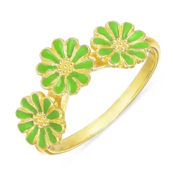 margriet lichtgroene ring in verguld sterlingzilver - Maggie