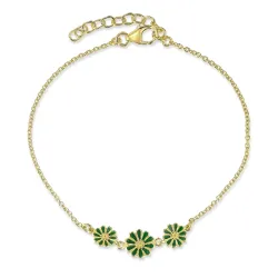 verzamelmonster margriet donkergroen armband in verguld sterlingzilver - Maggie