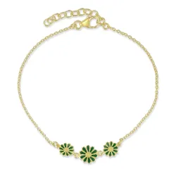 margriet donkergroen armband in verguld sterlingzilver - Maggie