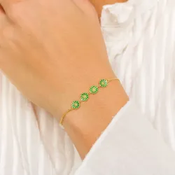 margriet donkergroen armband in verguld sterlingzilver - Maggie