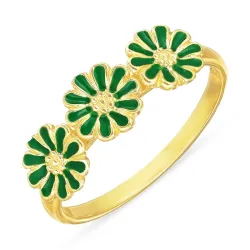 margriet donkergroen ring in verguld sterlingzilver - Maggie