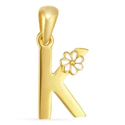 letter k hanger in verguld sterlingzilver