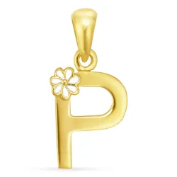 letter p hanger in verguld sterlingzilver