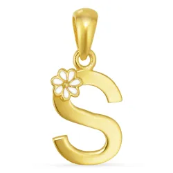 letter s hanger in verguld sterlingzilver