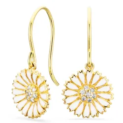 margriet oorbellen in verguld zilver