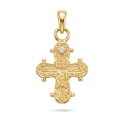 dagmarkruis lab grown diamant hanger in verguld sterlingzilver