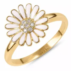 11 mm margriet ring in verguld sterlingzilver