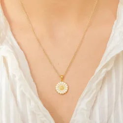 15 mm margriet ketting in verguld sterlingzilver - Marie