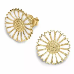 12 mm margriet oorsteker in verguld sterlingzilver - Marie