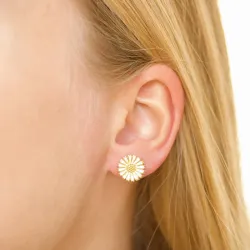 12 mm margriet oorsteker in verguld sterlingzilver - Marie