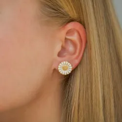 15 mm margriet oorsteker in verguld sterlingzilver - Marie
