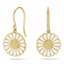 15 mm margriet oorbellen in verguld sterlingzilver - Marie