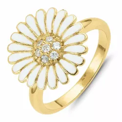 14 mm margriet ring in verguld sterlingzilver - Matilda