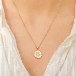 14 mm margriet hanger in verguld sterlingzilver - Matilda