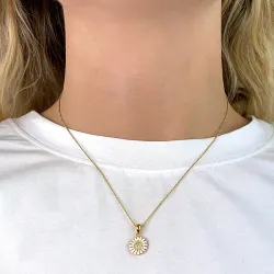 11 mm margriet hanger in verguld sterlingzilver - Matilda