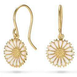 12 mm margriet oorbellen in verguld zilver - Marie