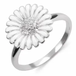 15 mm margriet ring in gerodineerd zilver - Matilda
