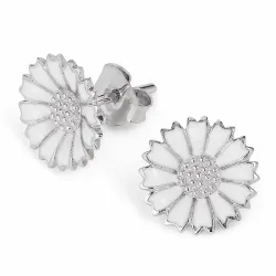 12 mm margriet oorsteker in gerodineerd zilver - Marie
