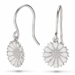 12 mm margriet oorbellen in gerodineerd zilver - Marie