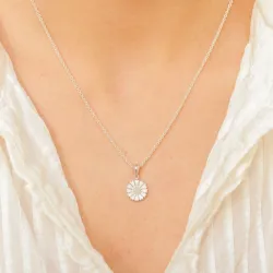 12 mm margriet hanger in gerodineerd zilver - Marie