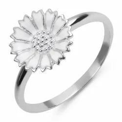 12 mm margriet ring in gerodineerd zilver - Marie