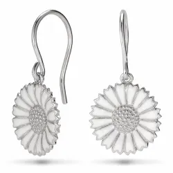 15 mm margriet oorbellen in gerodineerd zilver - Marie