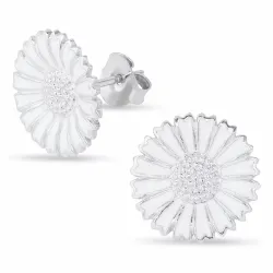 15 mm margriet oorbellen in gerodineerd zilver - Marie