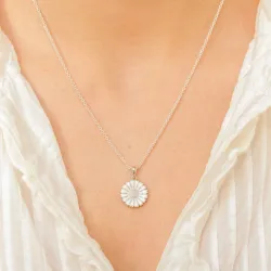 15 mm margriet ketting in zilver - Marie