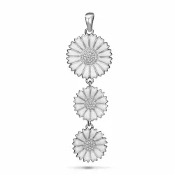lang margriet hanger in gerodineerd zilver - Marie