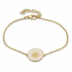 12 mm margriet armband in verguld sterlingzilver met margriet hanger in verguld - Marie