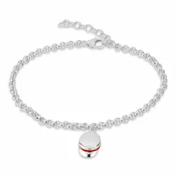 rode armband in zilver met studenten pet in zilver