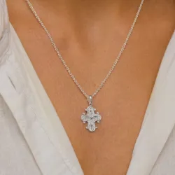 15 x 25 mm dagmarkruis hanger in zilver - Amoré