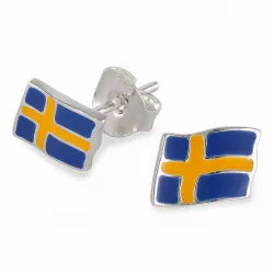 zweedse vlag oorsteker in zilver