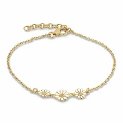 1 x 7 mm en 2 x 6 mm margriet armband in verguld sterlingzilver - Maggie