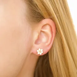 margriet oorsteker in verguld zilver - Majse