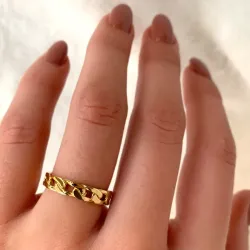 panzer ring in verguld sterlingzilver