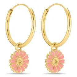 18 mm margriet pink creool in verguld zilver - Marie