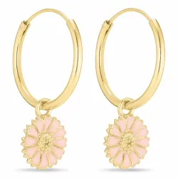18 mm margriet pink creool in verguld zilver - Marie