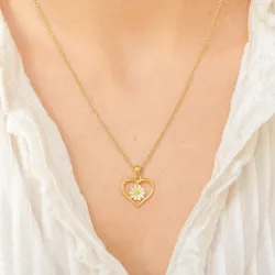 hart margriet ketting in verguld sterlingzilver - Maggie