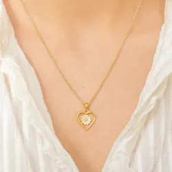 hart margriet ketting met hanger in verguld sterlingzilver - Maggie