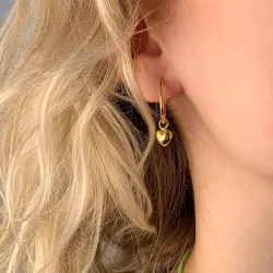 18 mm hart creool in verguld zilver - Amoré