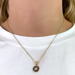 11 mm margriet zirkoon hanger met ketting in verguld sterlingzilver - Matilda