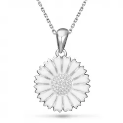 15 mm margriet ketting in zilver